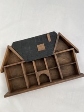 Vintage Wooden House Shelf Trinket Display Shadow Box Cottage Wall Decor Rustic picture
