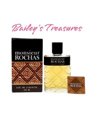 Vintage Monsieur Rochas 4 oz Eau de Cologne-SEE DESCRIPTION  picture