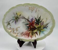 Antique Haviland & Co. Hand-Painted Oval Platter with Floral Design picture