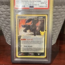 Pokémon 2021 Celebrations Umbreon Gold Star 17/17 PSA 10 Cert 136597130 picture
