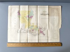 Antique 1850s Louisiana Zymotic Mortality Rate Hand Colored Map Disease Health picture