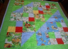 VINTAGE REVERSIBLE QUILT COVERLET THROW WALL DECOR 37