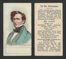 1880s N309 American Eagle Tobacco Card - President of the U.S. - Franklin Pierce picture