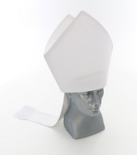 White Bishop's Miter Mitre Vestment Blanche Mitra Blanca Weiss Mitra Bianca M0B picture