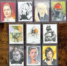 2026 TOPPS CHROME STAR WARS 1/1 SKETCH LOT | VADER LEIA SOLO PADME+ picture
