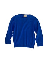 Marchesa I.Magnin Vintage 50s Wool Sweater Women Royal Blue Square Neck Knit Top picture