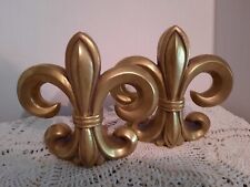 Fleur De Lis Gilded Bookends 3-D Style French Country Decor picture
