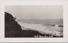 Half Moon Bay coastline CA RPPC Rocky Shoreline Postcard picture