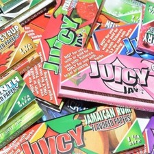 💚24 PACK JUICY JAY'S ROLLING PAPERS 1 1/4 SIZE✨32 LEAVES/PACK💛ASSORTED FLAVORS picture