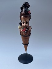 OOAK Vintage Jimmy Newtron Hand Painted Vinyl Head Icecream Cone With Stand Rare picture