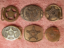 SIX (6) RARE BELT BUCKLES FIVE USSS SECRET SERVICE & ONE U.S. SEAL TOP QUALITY  picture
