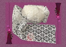 Vintage Bridal Lace Egg Shell Ivory Delicate Net Diamond 36  in x 4 in NOS #I picture