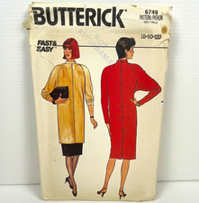 VTG Orig. 1980s Butterick #6749 Dress Tunic Skirt Sewing Pattern 8-10-12 Uncut picture