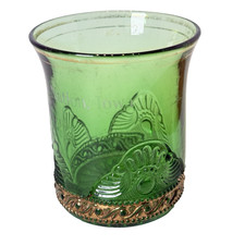 LOST NATION IOWA IA  Antique GREEN  Depression Glass Souvenir TRINKET CUP picture
