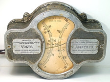 Antique Weston Baker Electric Car Dash Gauge Volt Amp Meter 1902 rauch riker picture
