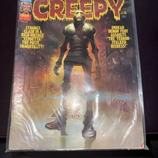 VINTAGE 1976 EERIE CREEPY #72 MONSTER COMIC MAGAZINE CYBORGS WARREN PUBLISHING picture