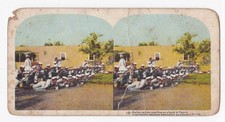 Italian Soldiers Stereoview Tripoli War Scene 1911 Military Card picture