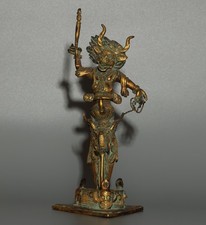 Real Nice Tibet Vintage Old Buddhist Gilted Copper Ritual Yamantaka Phurba picture