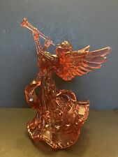 Vtg Silvestri Lucite Angel with Horn Tree Topper Pink Christmas 9” picture
