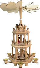 Christmas Wooden Windmill Pyramid 18 Inch -3 Tier Candle Carousel picture