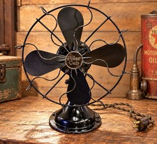 1920s Polar Cub Vintage Oscillating Fan Black Antique Works 10