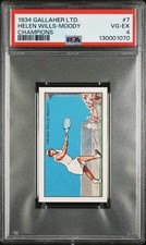 Helen Wills-Moody - 1934 Gallaher Ltd Champions #7 PSA 4 picture