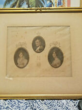 Napoleon, Josephine & Marie Portraits RARE Antique 3 Miniature Mezzotint  picture