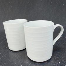 Mikasa Cheers White Coffee Mug Cup White Porcelain Mugs Cups 14floz Set 2 VTG picture