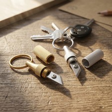 Capsule Keychain Mini Utility Knife Set 2 Pack Screw Cap Pocket Cutter picture