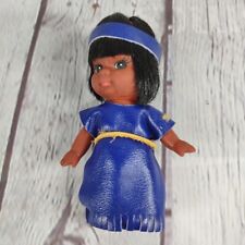 Vtg Native American Doll with Leather Dress 3 1/2” Tall by Carlson Dolls picture