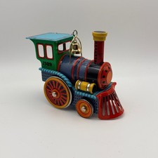 Vintage 1989 Hallmark Keepsake Tin Locomotive Train Christmas Ornament Multi picture