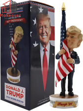 Donald Trump Bobblehead | (Trump Holding American Flag - Cloth Flag Included) picture