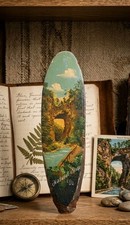 Vintage Natural Bridge VA Souvenir Wood Slice Wall Hanging Decor Made in USA 12