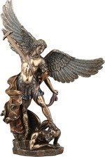 Veronese Design 14 1/8 Inch Archangel Saint Michael Tramples Demon Religious Scu picture