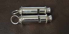 British Bobby Whistle Replica Chrome - Iconic Design (Pair) 2 1/2 X 7/8 inches picture