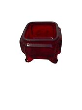 Vintage Westmoreland Footed Trinket Box, Ring Box - Ruby Red Glass picture