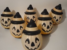 Lot Of 6 VTG 1995 Empire Halloween Jack O'Lantern Pumpkin Blow Mold Tree Topper picture
