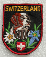 SWITZERLAND ST BERNARD SOUVENIR CLOTH PATCH BADGE picture