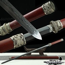 38’’ Auspicious Chinese Qilin Sword Low-meteorite Damascus Steel Blade Tang Jian picture