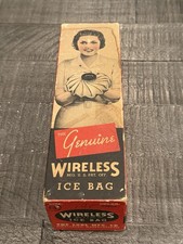Vintage 1930s-40s Genuine Wireless Ice Bag Size 8 Lobl Mfg Co Original Box picture
