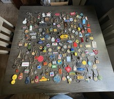 Huge Souvenir Keychain Lot 150+ Advertising Travel Chevron Michelob Corona Bulk picture