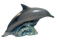 1994 Sandicast Sculpture Dolphin Figurine Hand Painted Sgnd Brue Ocean Decor picture