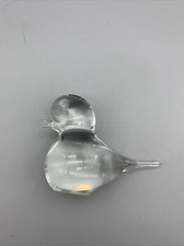 SWEDEN ART GLASS CRYSTAL BIRD  With Original Sticker PAPERWEIGHT FIGURINE picture