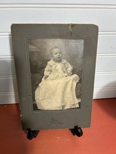 Antique cabinet card Vicksburg Mississippi Victorian baby 1890s photograph VTG picture
