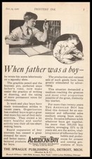 1920 The American Boy Sprague Publishing Detroit When Father Was A Boy Print Ad picture