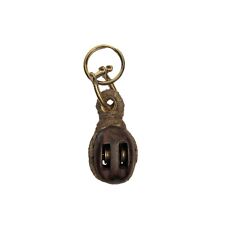 Sailing Rope Pulley Keychain Wooden Pully Block Tackle Hoist Nautical Key Ring picture