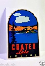 Crater Lake Oregon Vintage Style Decal / Vinyl  Sticker, Luggage Label picture