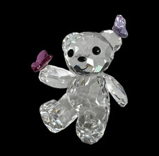 Rare Swarovski Crystal Kris Bear Playful Butterflies 1143450 Retired Boxed Gift picture