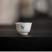 30ml Ceramics Butterfly Orchid Household Master's Cup Hand-drawn Tea Tasting Cup picture