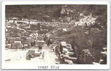 Vintage Izmir Efez Ruins Black & White RPPC Postcard Ancient City View picture